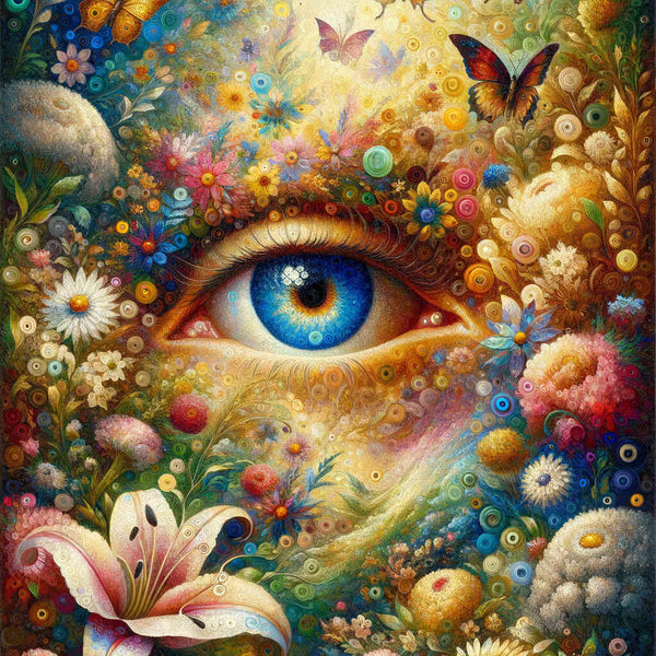 Paint by Numbers - Blue Eye with Flowers