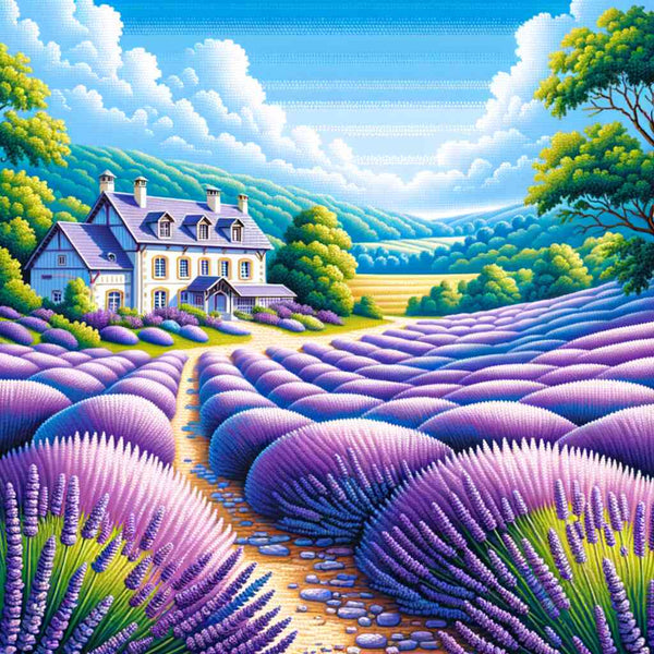 Paint by Numbers - Lavender Field with Farm