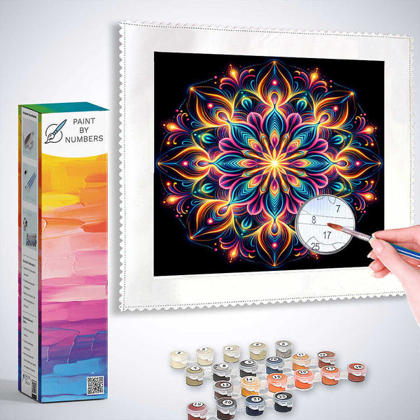 Paint by Numbers - Mandala Color on Black