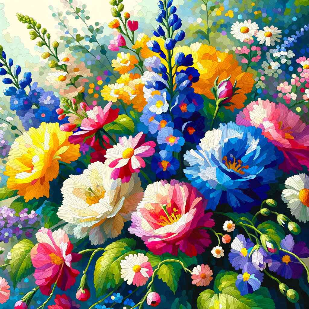 Paint by Numbers - Summer flower bouquet