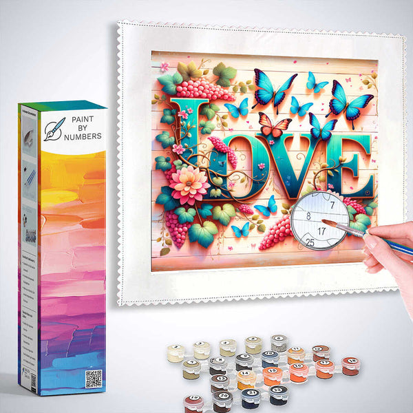 Paint by Numbers - Love Tendril with Butterflies