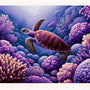 Paint by Numbers - Turtles in Purple Coral
