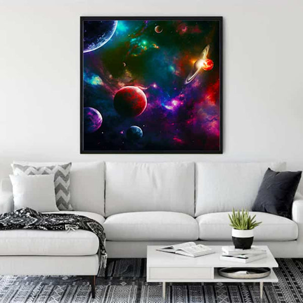 Malen nach Zahlen - Planetenwanderung - hochwertige Leinwand - 170523, Neu eingetroffen, Quadratisch, Universum, Weltall