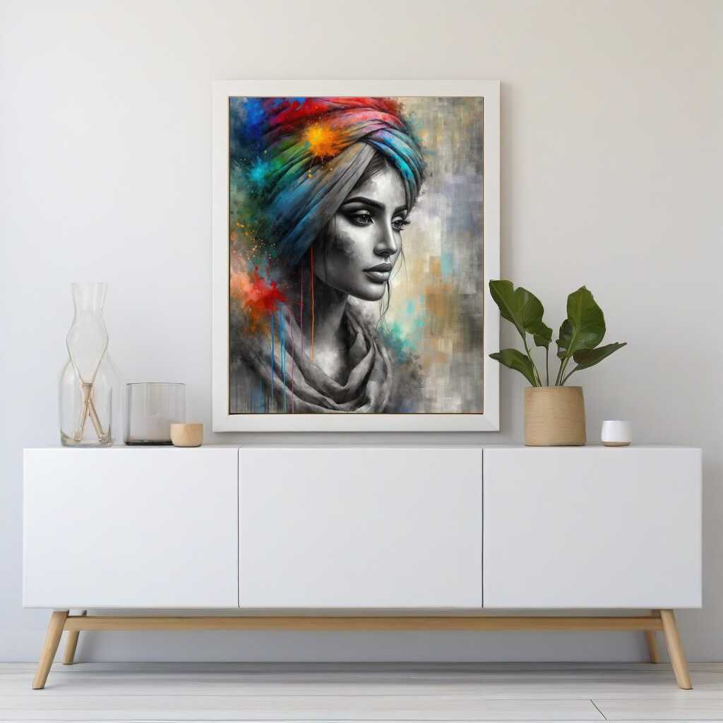 Woman with colorful turban - Paint by Numbers
