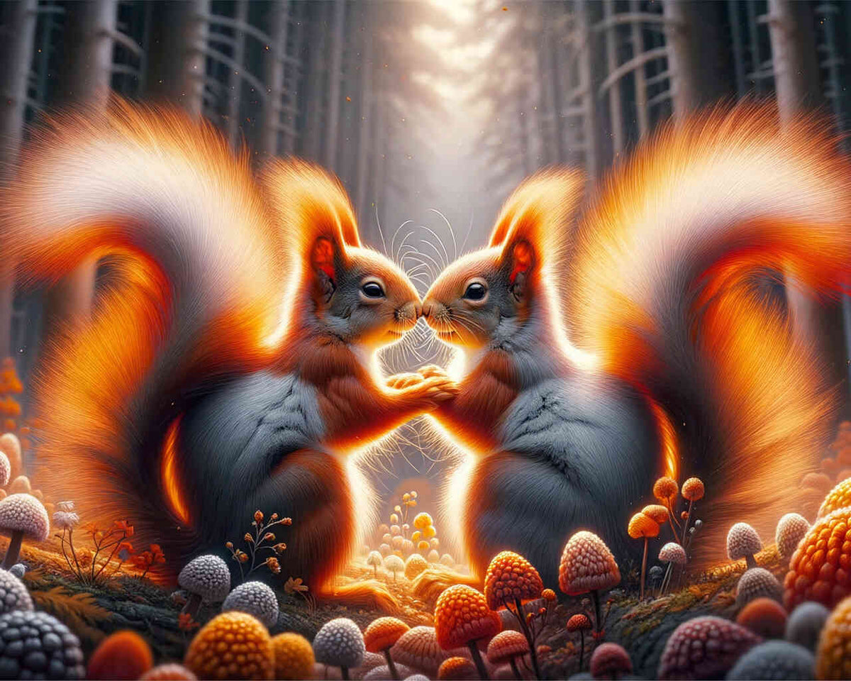 Paint by Numbers - Squirrel couple