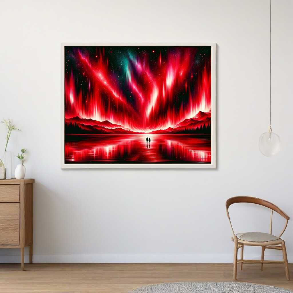 Paint by Numbers - Northern lights in red