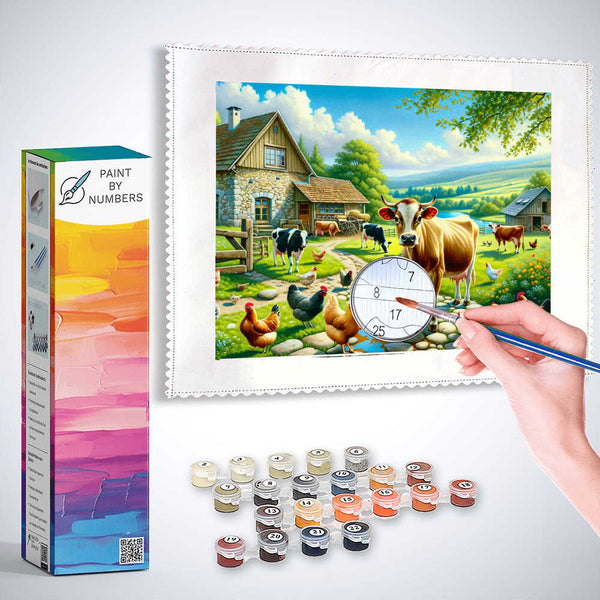 Paint by Numbers - Cows on the Farm