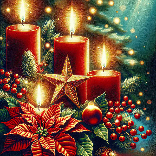 Paint by Numbers - Christmas star with candles