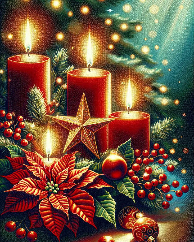 Paint by Numbers - Christmas star with candles