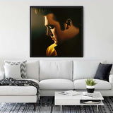 Diamond Painting Kit of Elvis Presley Art Hung in Modern Living Room