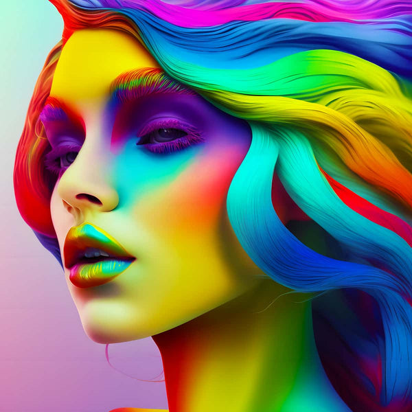 AB Diamond Painting - Bunte Frau komplett - gedruckt in Ultra-HD - AB Diamond, Menschen, Neu eingetroffen, Quadratisch