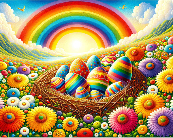 Paint by Numbers - Easter eggs rainbow