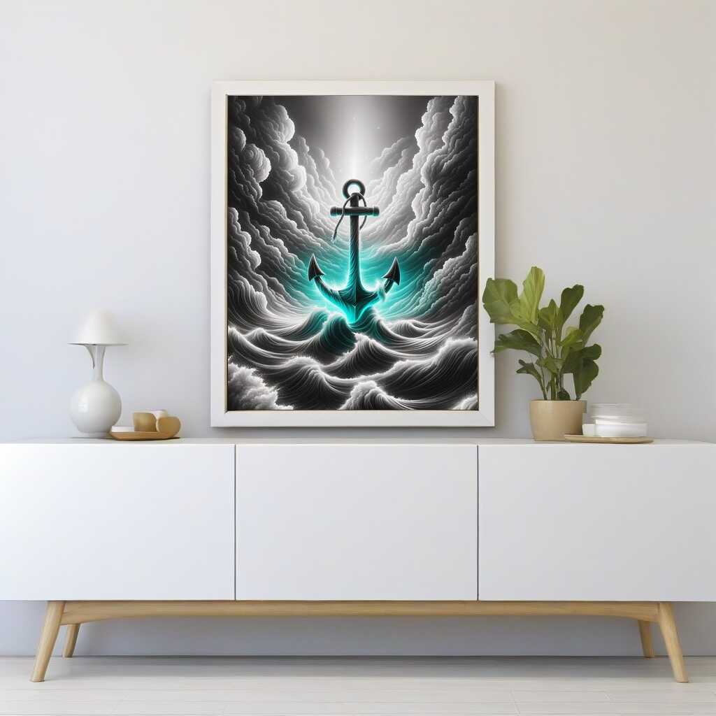 Paint by Numbers - Black white with anchor highlight