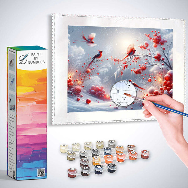 Birds in winter - Paint by Numbers
