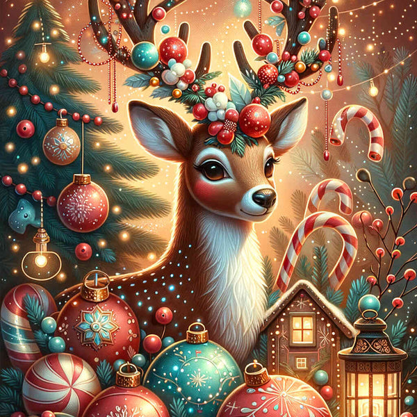 Paint by Numbers - Reindeer Christmas Ornaments