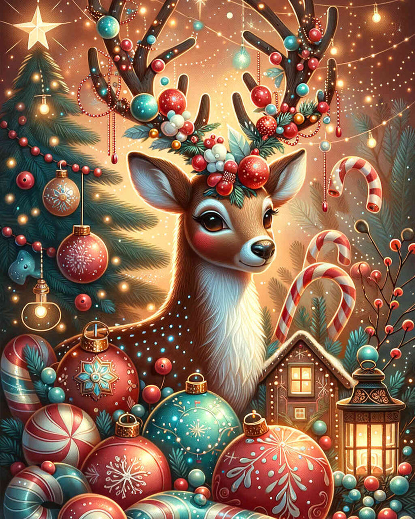 Paint by Numbers - Reindeer Christmas Ornaments