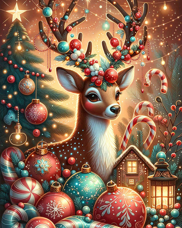 Paint by Numbers - Reindeer Christmas Ornaments