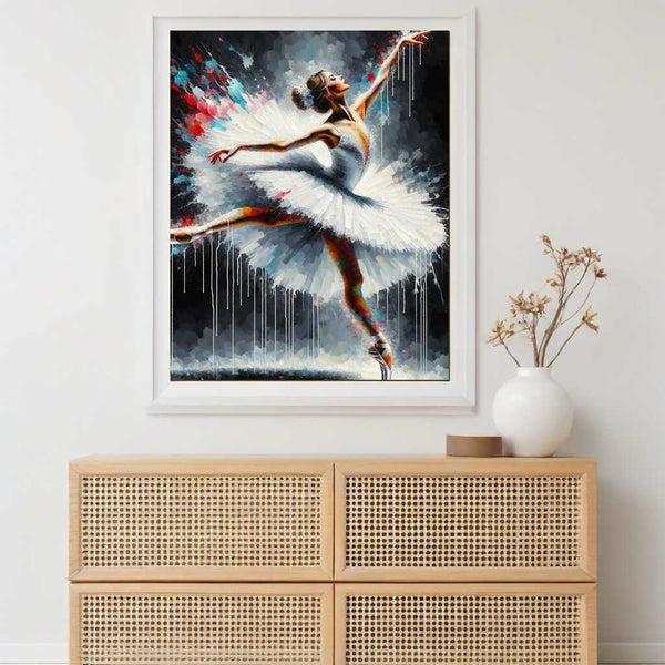 Paint by Numbers - Dancing Ballerina in White Tutu