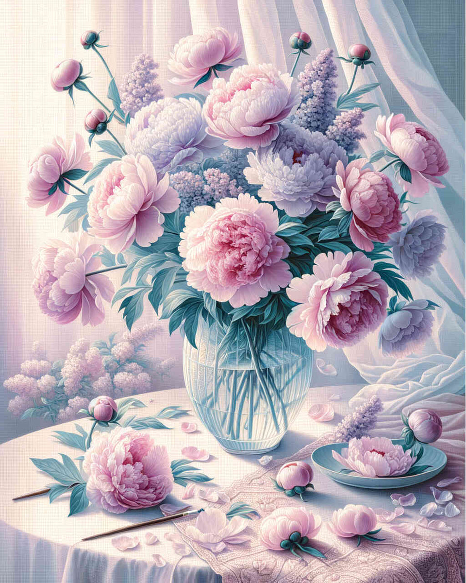 Paint by Numbers - Peony Tablecloth
