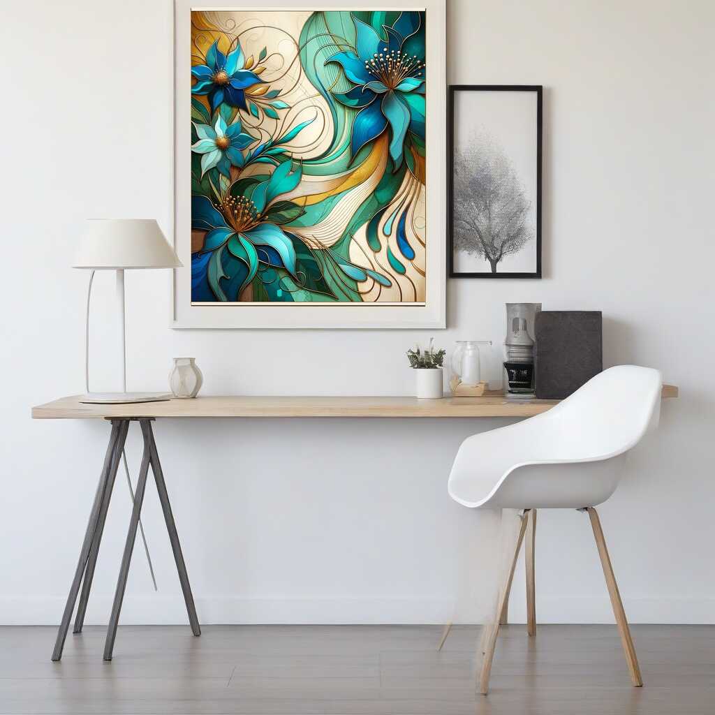 Paint by Numbers - Abstract Flowers Turquoise