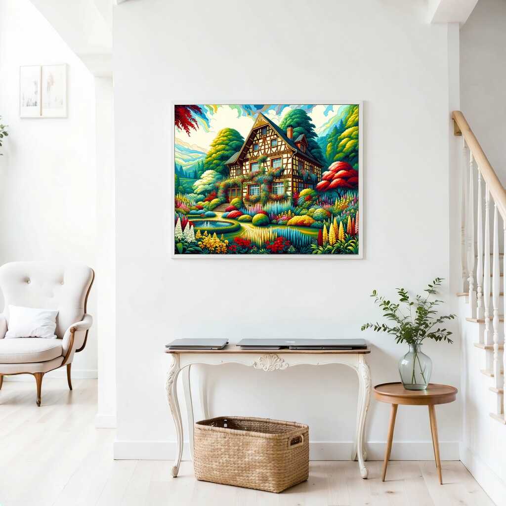 Fairy tale villa with garden - Paint by Numbers