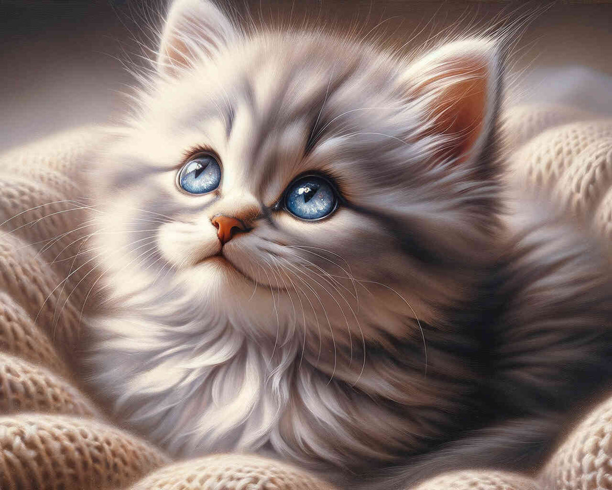 Paint by Numbers - Kitten with blue eyes