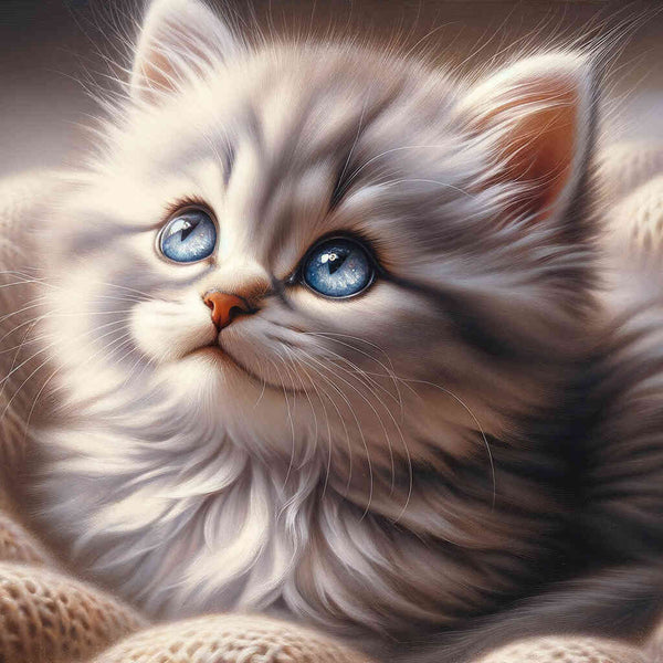 Paint by Numbers - Kitten with blue eyes
