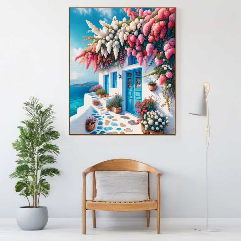 Paint by Numbers - Greek Flower House