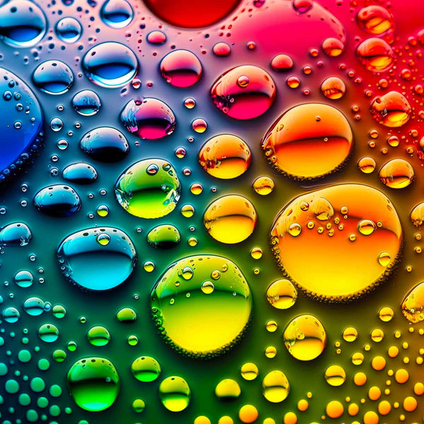 Colorful raindrop design of AB Diamond Painting kit featuring vibrant, sparkling colors perfect for Paint by Numbers enthusiasts.