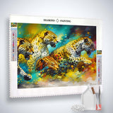 Diamond Painting Kit - Leopard Gang on Canvas with Acrylic Diamonds, Paint by Numbers
