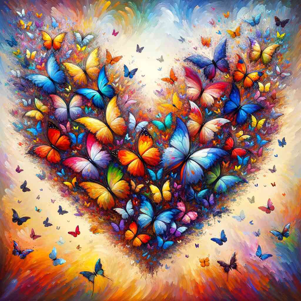 Paint by Numbers - Butterfly Heart Abstract