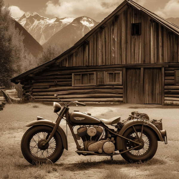 Malen nach Zahlen - Retro-Rennmaschine - hochwertige Leinwand - 170523, Motorrad, Motorräder, Neu eingetroffen, Quadratisch