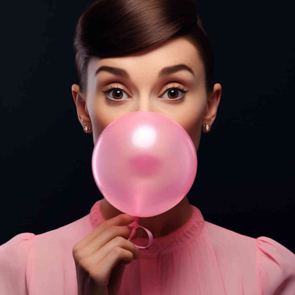 Paint by Numbers - Audrey Hepburn with gum in mouth