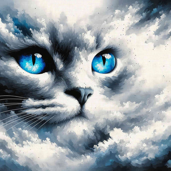 Paint by Numbers - Cat with blue eyes