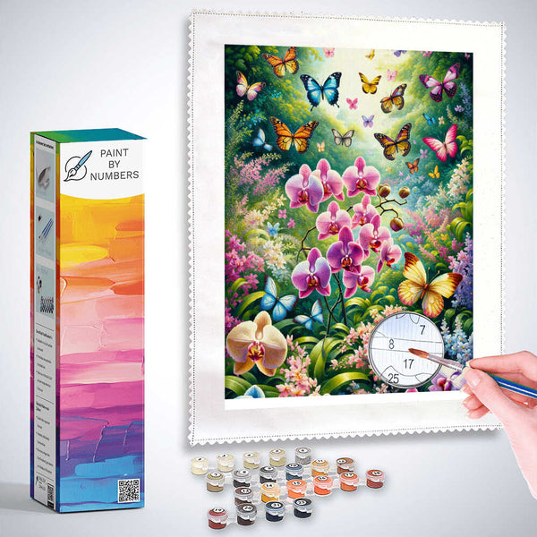 Paint by Numbers - Orchids Butterflies