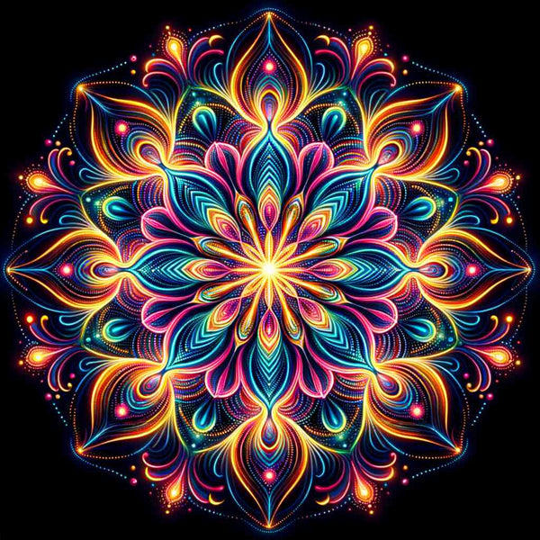 Paint by Numbers - Mandala Color on Black