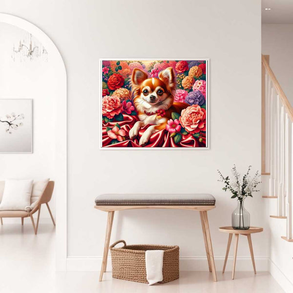 Paint by Numbers - Chihuahua with Flowers