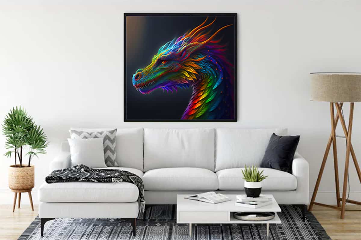 Malen nach Zahlen - Flammendes Herz - hochwertige Leinwand - 170523, Drachen, Fantasy, Neu eingetroffen, Quadratisch