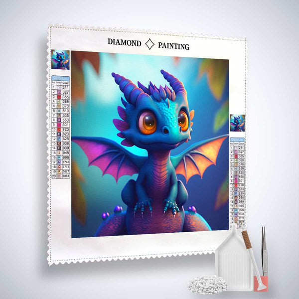 Diamond Painting Dragon Spirit - Paint by Numbers Kit with canvas, acrylic diamonds, tweezers, and professional application pen