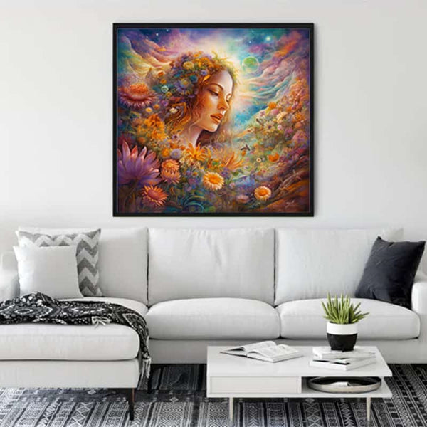 Malen nach Zahlen - Blumenmädchen im Garten - hochwertige Leinwand - 170523, bekannte künstler, Josephine Wall, Neu eingetroffen, Quadratisch