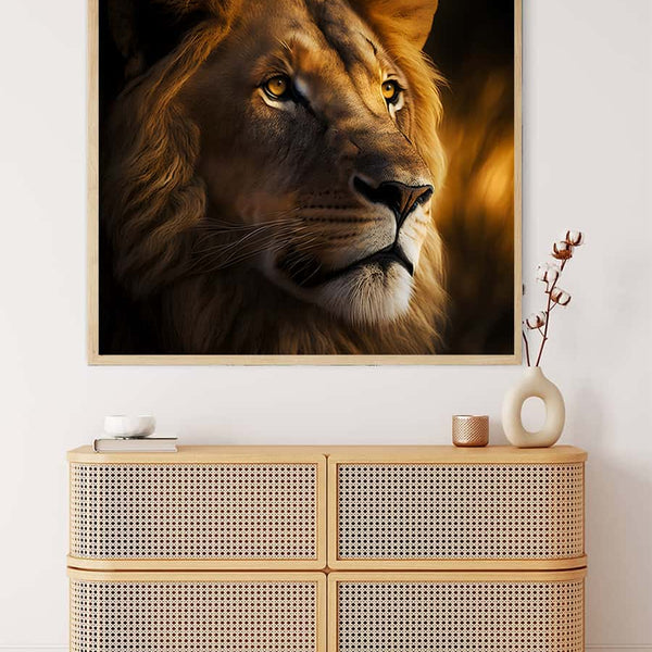 Diamond Painting - Löwe seitlicher Blick - gedruckt in Ultra-HD - Löwe, Neu eingetroffen, Quadratisch, Tiere