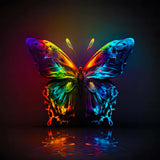 Vibrant AB Diamond Painting - Butterfly Reflect with rainbow colors, paint by numbers kit.