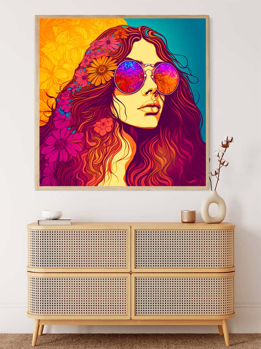 Diamond Painting - Frau mit Sonnenbrille - gedruckt in Ultra-HD - Menschen, Neu eingetroffen, Quadratisch