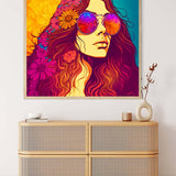Diamond Painting - Frau mit Sonnenbrille - gedruckt in Ultra-HD - Menschen, Neu eingetroffen, Quadratisch