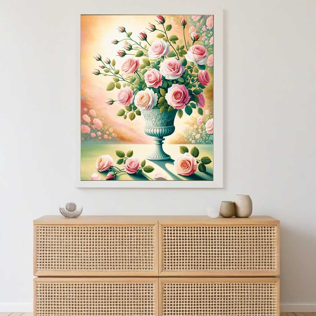 Flower vase, Pink - Paint by Numbers