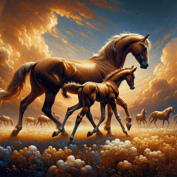 Horse with foal - Paint by Numbers