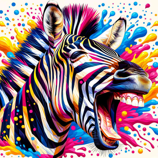 Zebra sideways, laughs - Paint by Numbers