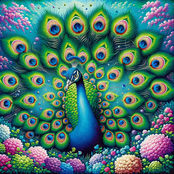 Paint by Numbers - Pictures Wheel of Peacock