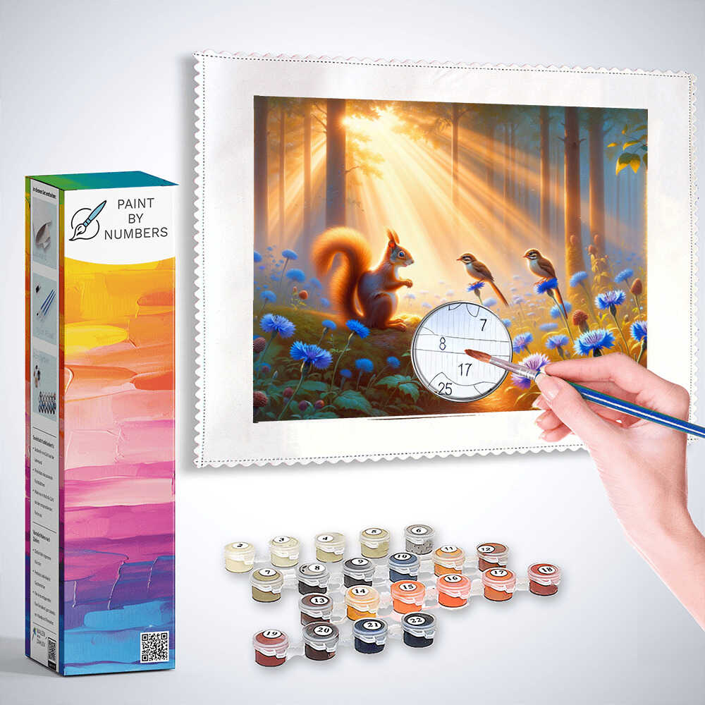 Paint by Numbers - Squirrel and bird