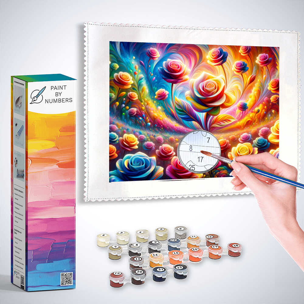 Paint by Numbers - Rainbow roses